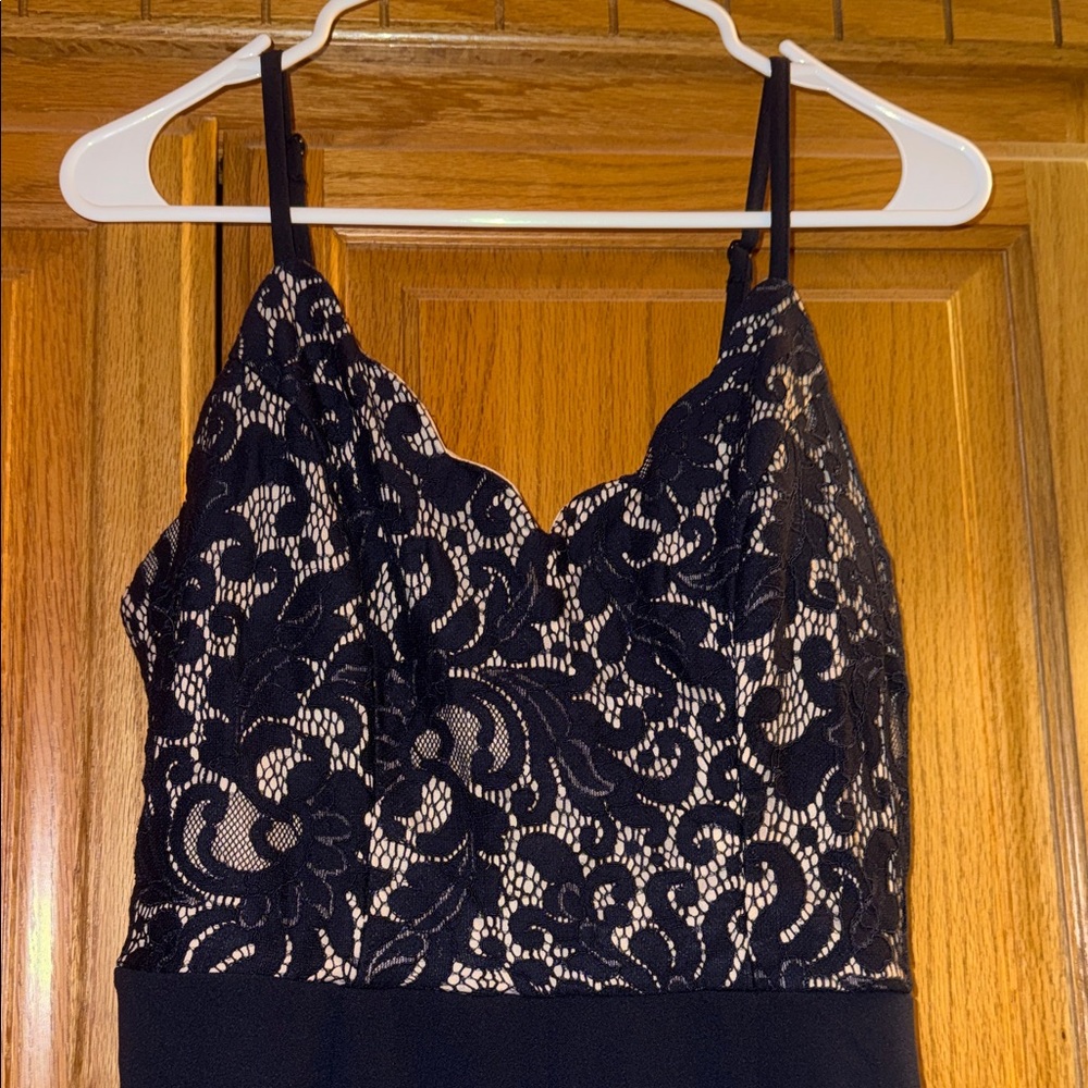 Trixxi Black and Cream Lace Jumpsuit - Picture 3 of 7